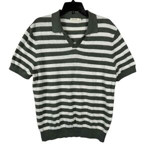 Suitsupply Knit Stripes linen & Cotton blend Men's polo shirt